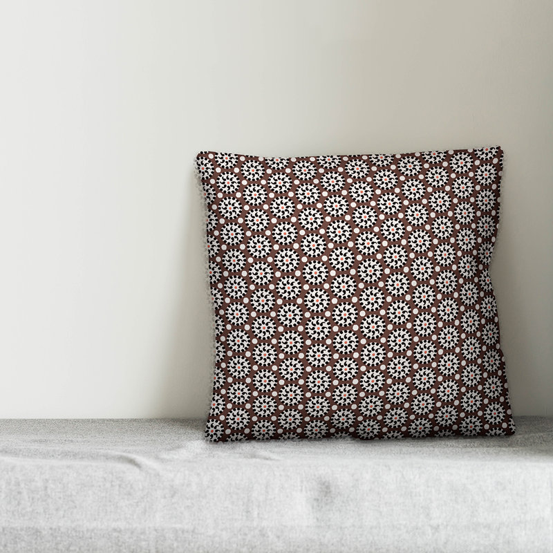 Housse de coussin Boho, 20 po x 20 po, Brun