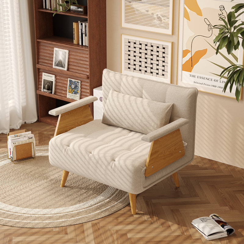 Canapé-lit rembourré convertible, chaise-lit réglable 3-en-1, H 32,3 po x l 36,6 po x P 31,5 po