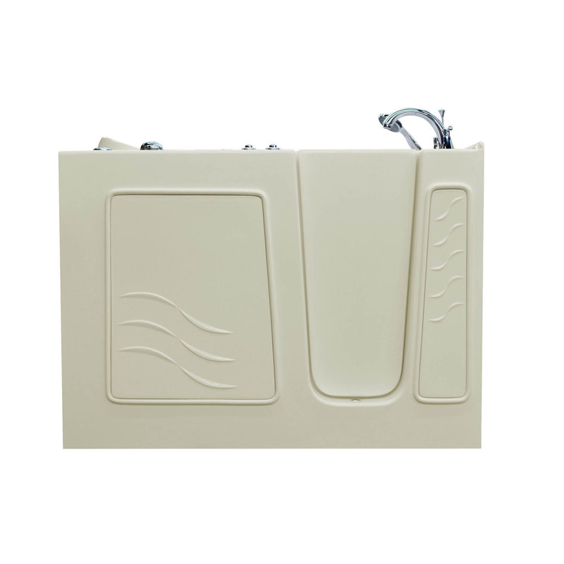 Ashton 52.8" x 30" Air Bathtub with Faucet, Biscuit, Right