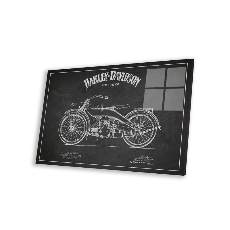 «Harley-Davidson» anthracite, brevet imprimé sur verre acrylique, Gris anthracite