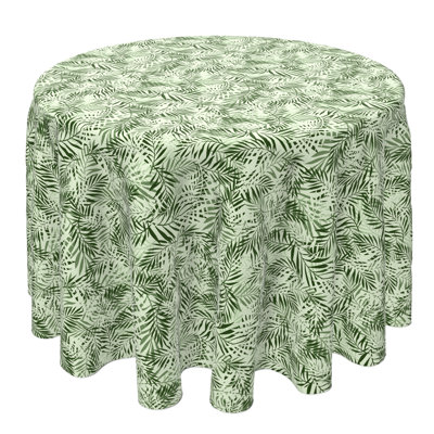 Round Floral Cotton Twill Tablecloth