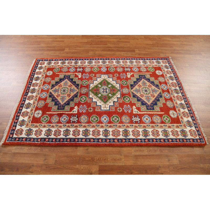 One-of-a-Kind 4'0" x 5'10" New Age Rectangle Wool Area Rug in Brown