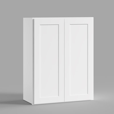 27"W * 30"H * 12"D Shaker White Wall Kitchen Cabinet with Adjustable Shelves