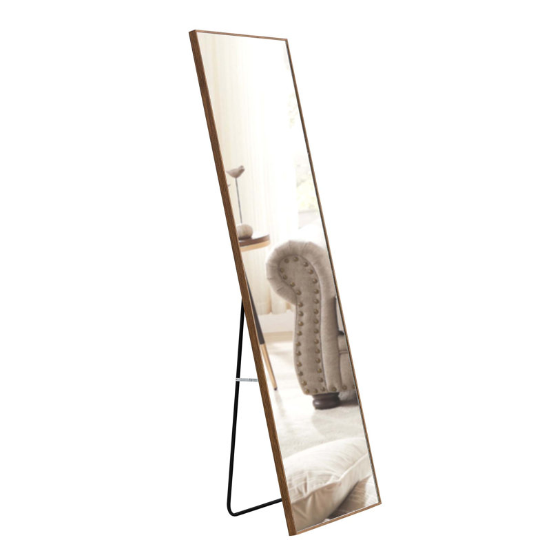 Solid Wood Frame Full-Length Mirror, Dressing Mirror, Bedroom Home Porch, Decorative Mirror, Clothing Store, Floor Mounted Large Mirror, Wall Mounted