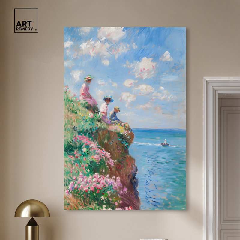 Large Blue and Green Impressionist Canvas Wall Art