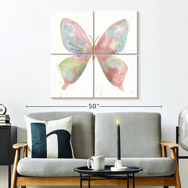 Brampt, aquarelle, papillon et beauté I, H 32 po x l 32 po