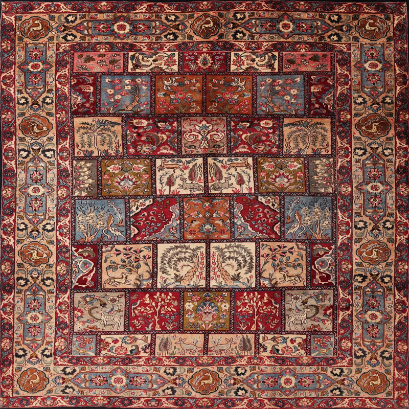 Tapis traditionnel 100% lavable à la machine 233, Carré 6 pi