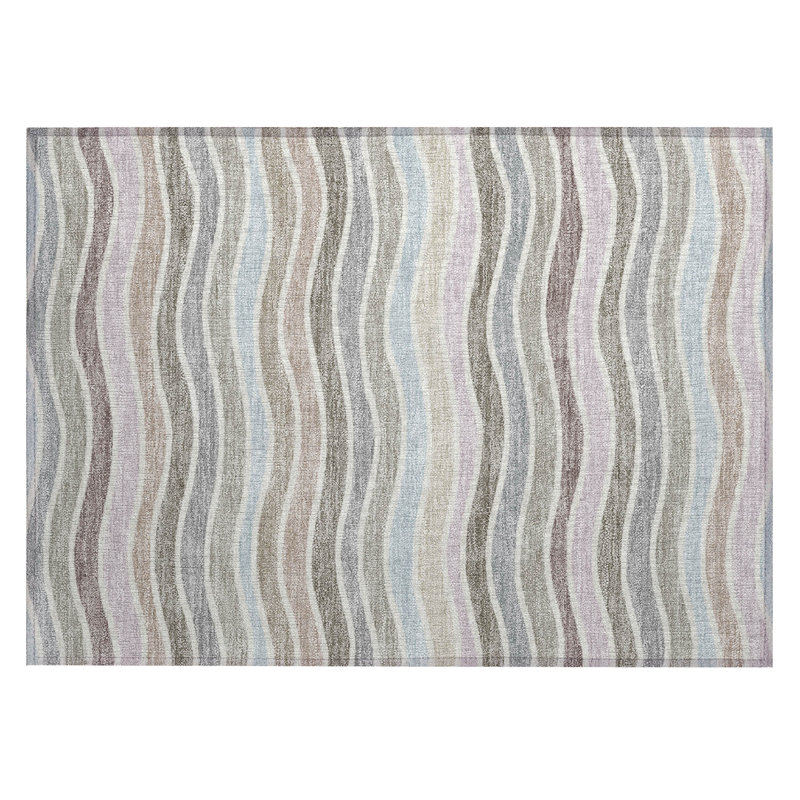 Machine Washable Indoor/Outdoor Chantille ACN2333 Stripes Rug, Rectangle 1'8" x 2'6"