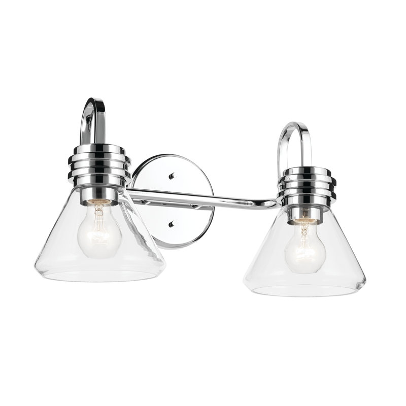19.25" 2-Light Vanity Light with Clear Glass, Chrome