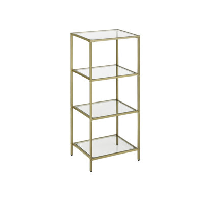 Annerike Gold Glass 4 Tier Side Table