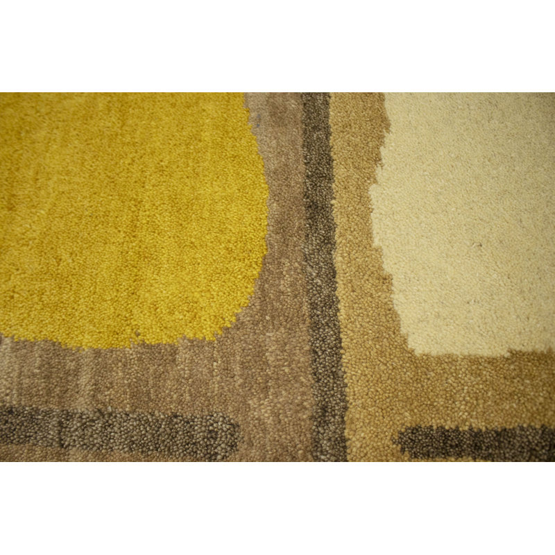 Tapis abstrait en laine noué à la main multicolore