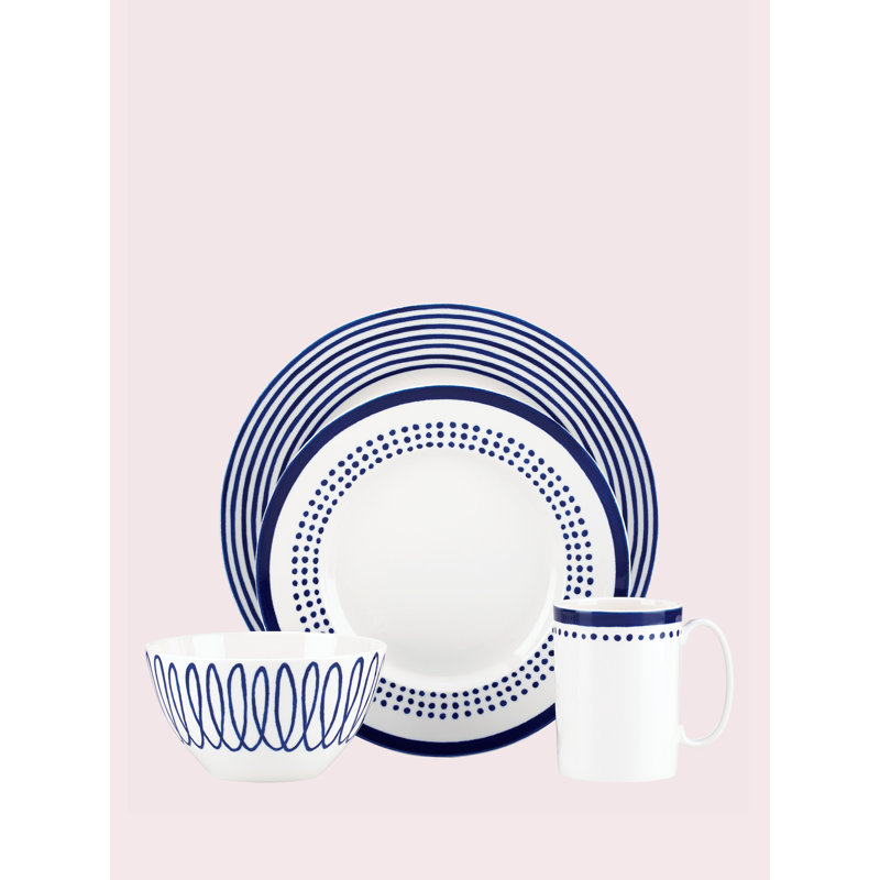 Charlotte Street Porcelain Dinnerware Set, Navy
