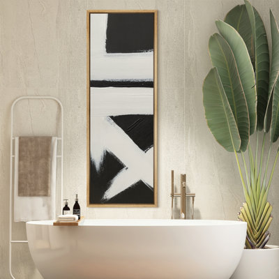 Toile abstraite encadrée, reproduction de coups de pinceau minimaliste minimaliste pour décoration murale moderne