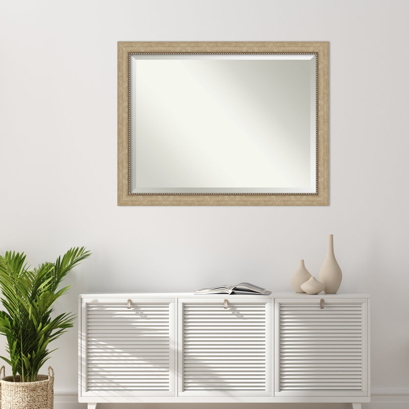 Eivin Flat Wall Mirror, Light Brown, 35" x 45"