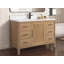 Meuble-lavabo autoportant Tennant Brand de style moderne du milieu du siècle, 48 pouces, couleur chêne brun chaud, lavabo simple, comptoir en quartz blanc, entièrement assemblé