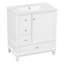 Meuble-lavabo de salle de bain de 76 cm avec lavabo, meuble-lavabo autoportant blanc avec lavabo en céramique-982677323