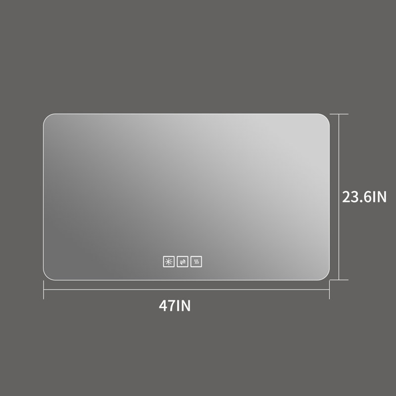 Miroir de salle de bain 23,5 po x 47,5 po avec lumières Laiya