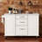 Rolling Kitchen Island on 5 Wheels with Drop Leaf-503866944