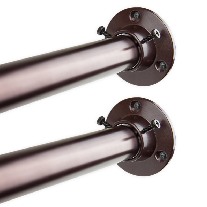 Tringle à rideaux simple ajustable 1 po Phocas, 66 po à 120 po, Nickel satiné
