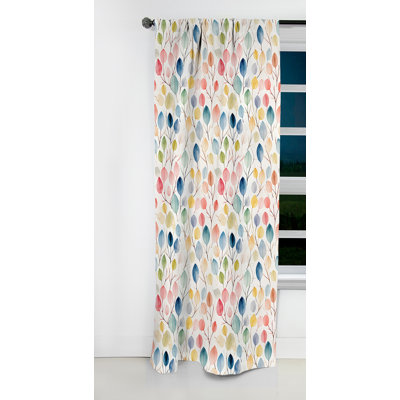 Watercolor Minimalisme - Rideau floral - Rideau floral occultant en velours - 1 panneau