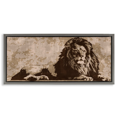 «Rustic Impression Lion», art mural encadré par Andrew Cooper