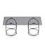 Table basse rectangulaire moderne en verre avec cadres en forme d'anneau-1053511772
