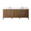 Ensemble de meuble-lavabo autoportant à double cuve 84 po avec plateau en marbre Lavallon-126320303-126320302
