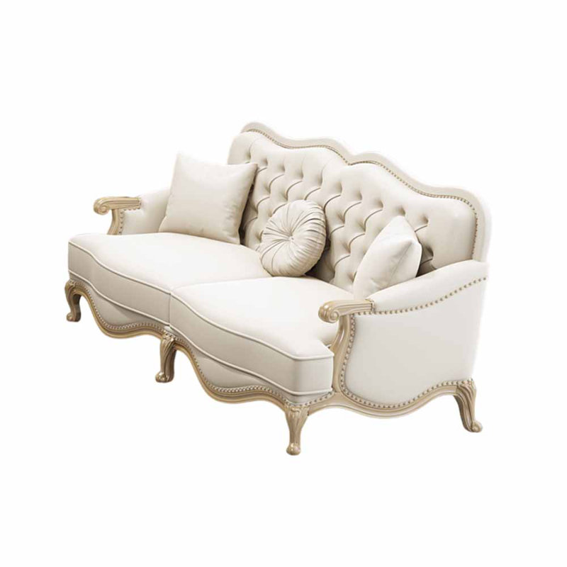 Causeuse en cuir véritable 68,5 po