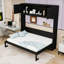 Grand lit escamotable avec armoires de rangement, noir-534152783-534152781