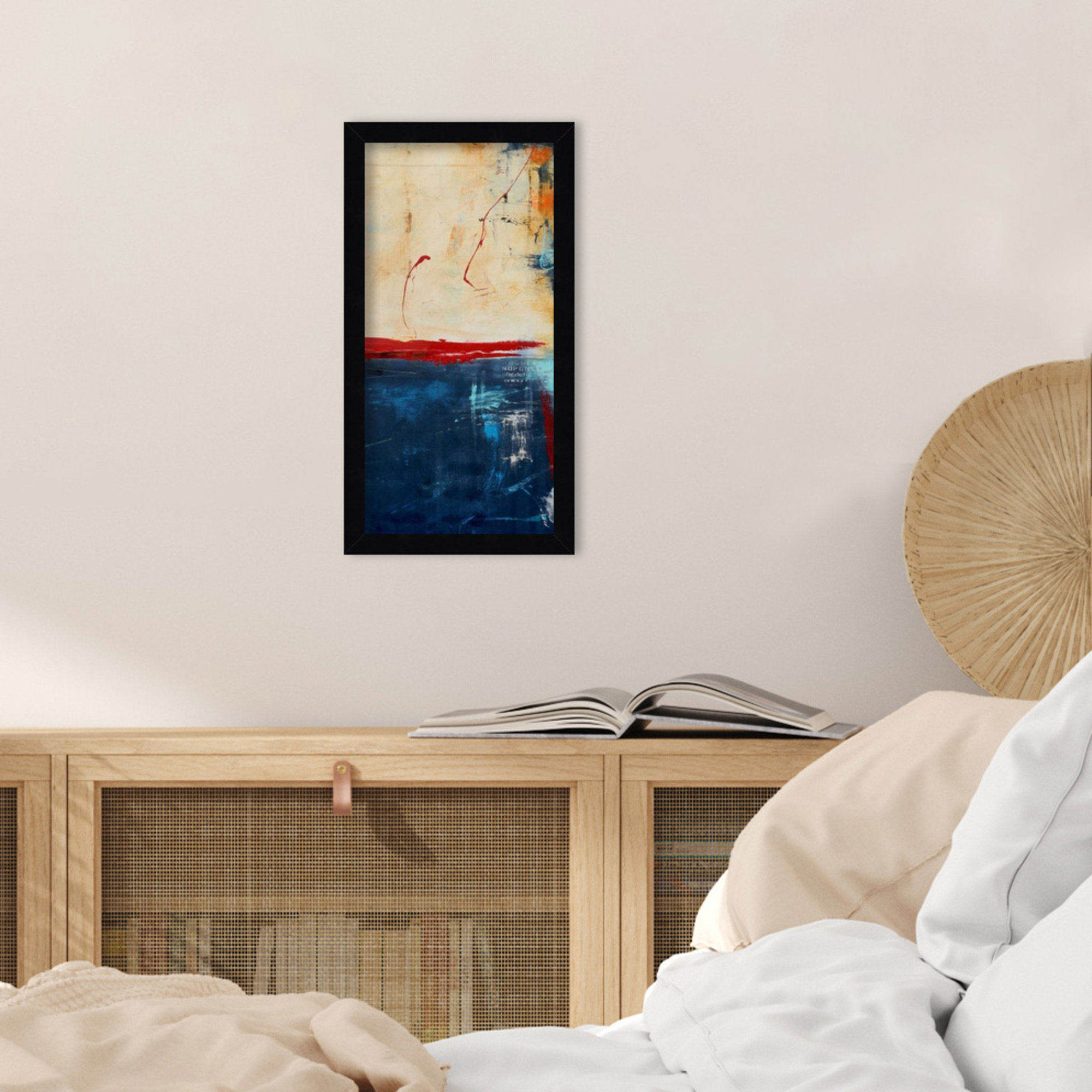 LA Strip II by Mauro Wood Framed Wall Art Print, 17" H x 9" W, Black