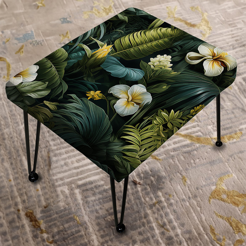 Collage tropical tropical avec feuillage d'hibiscus
