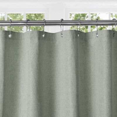 Linen Like Scallop Shower Curtain