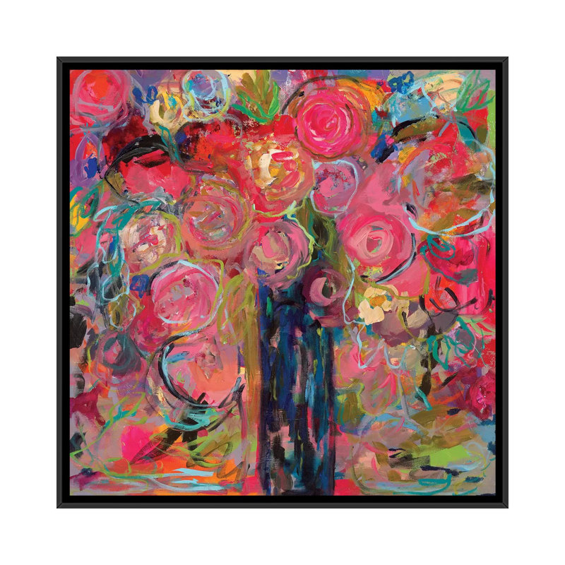 « release », impression sur toile, H 18 po x l 18 po x P 1,5 po, Toile avec cadre noir, Pas de tapis