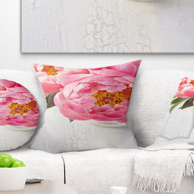 Coussin floral à fleurs pivoine floral complet