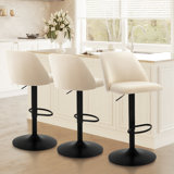 Swivel Adjustable Height Bar Stool Upholstered Counter Stool