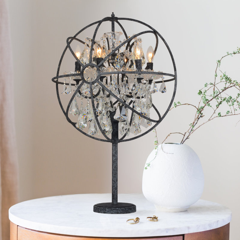 Modern 6-lights Orbit Table Lamp 21 Inches In Matt Black, Black
