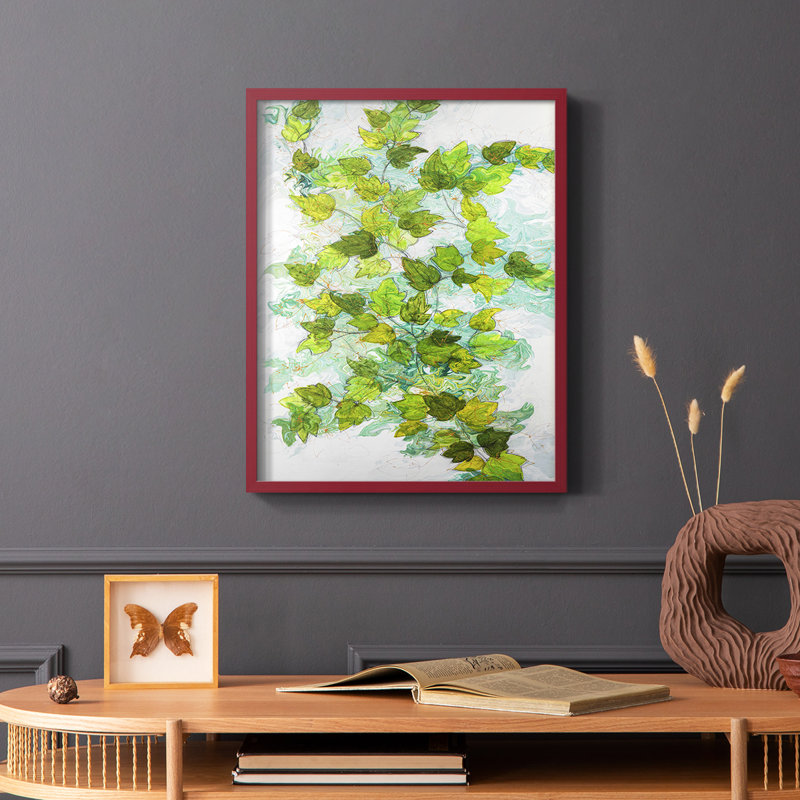 Ivy, reproduction encadrée - bois massif, H 10 po x l 8 po, Rouge
