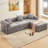 107'' Cloud Sofas, L-Shaped, 7-In-1 Corduroy Modular Sectional Sofa,Upholstered , No Assembly , Diy ,Folding Convertible Out Sofa Bed,Side Pocket,4-Seat
