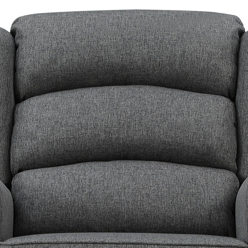 Chaise berçante grise avec accoudoirs évasés