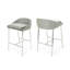 Ensemble de 2 tabourets de comptoir modernes rembourrés avec base chromée, parfait pour les îlots de cuisine et les coins repas