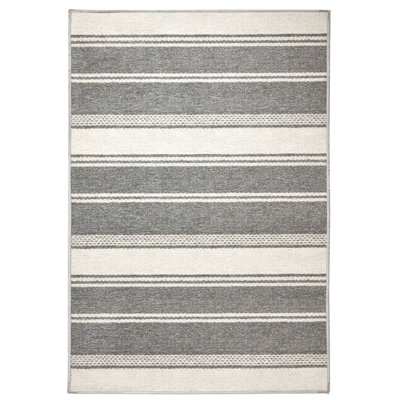 Bowman Machine Printed Polyester Striped Area Rug