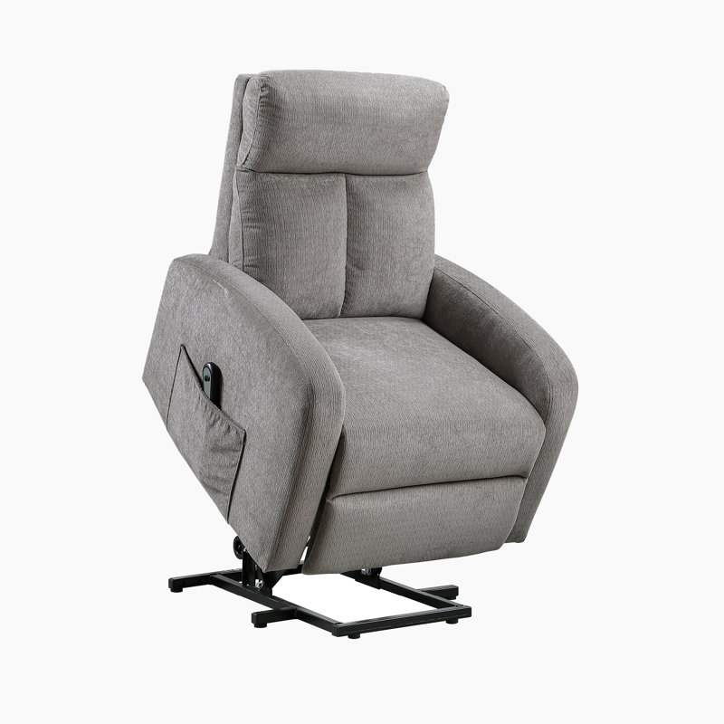 Fauteuil télescopique en microfibre texturé Darel, Gray