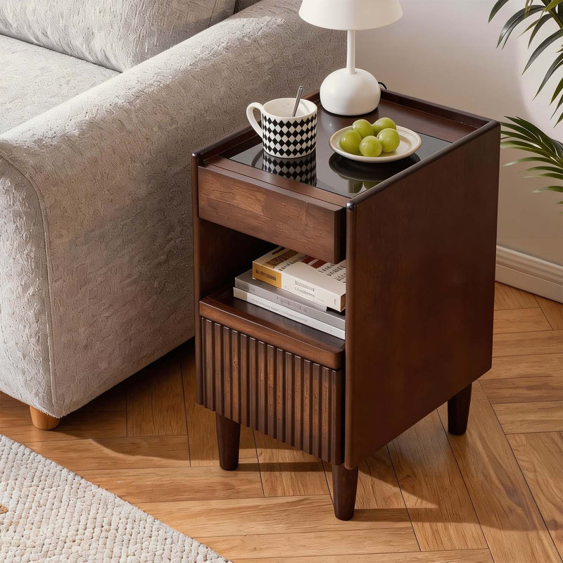 Wooden End Table,Ideal for Compact Storage and Modern Home Decor