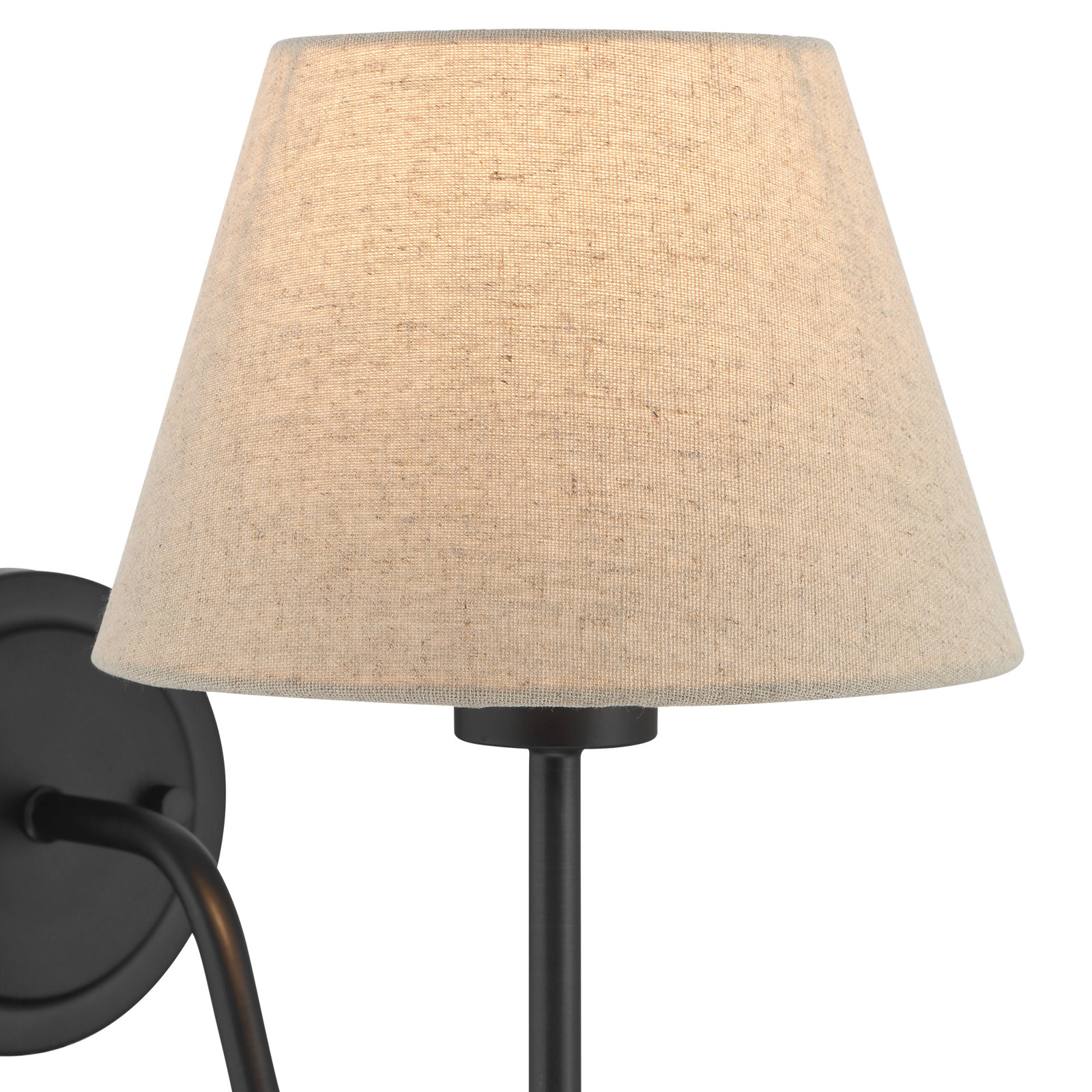 Beacon Single Light Brass Armed Sconce, Black