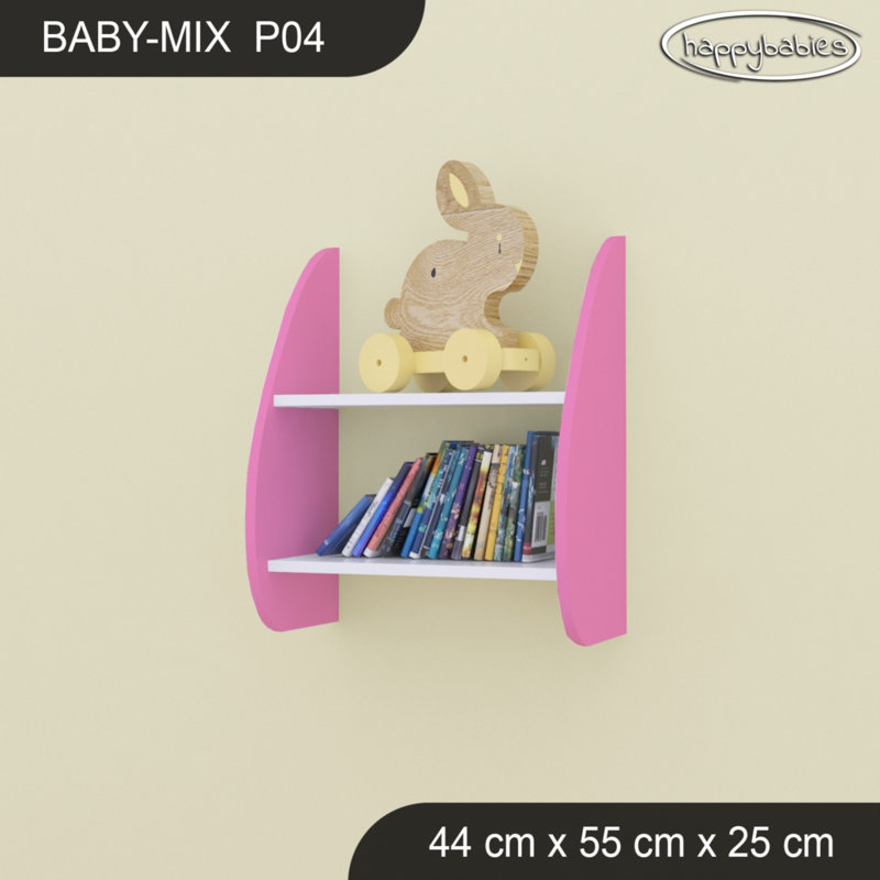2 Piece, 55cm H x 44cm W x 25cm D, White/Pink