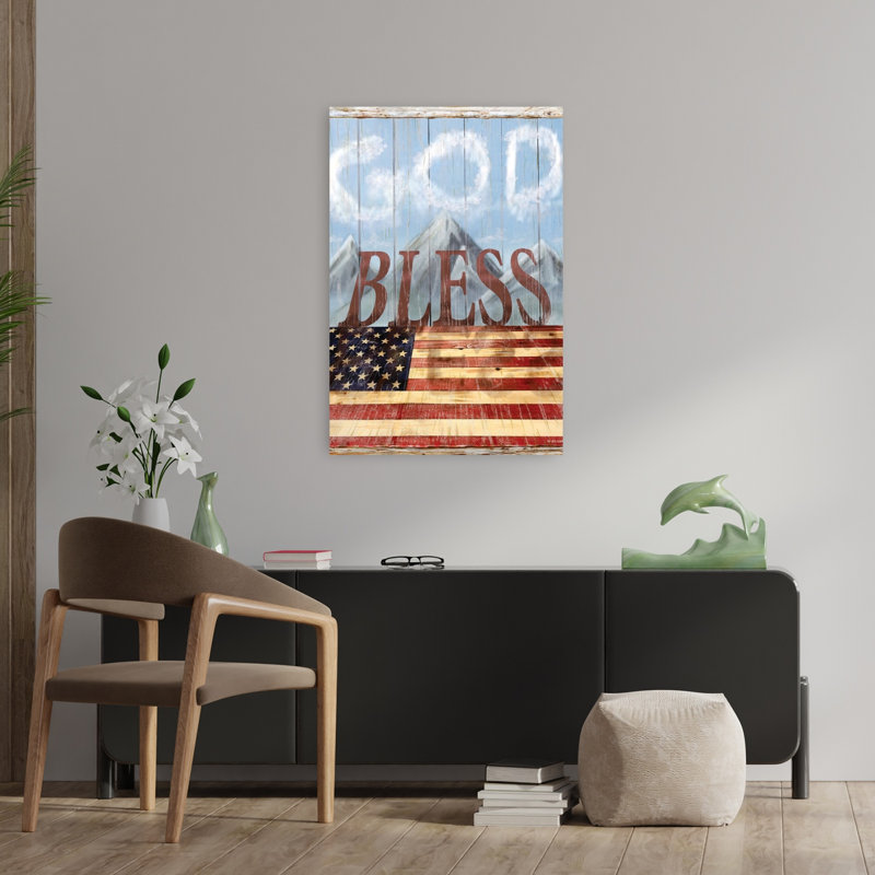 «God Bless America», art contemporain, H 36 po x l 24 po