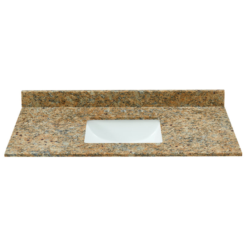 49'' Granite Single Bathroom Vanity Top with Sink, Santa Cecilia