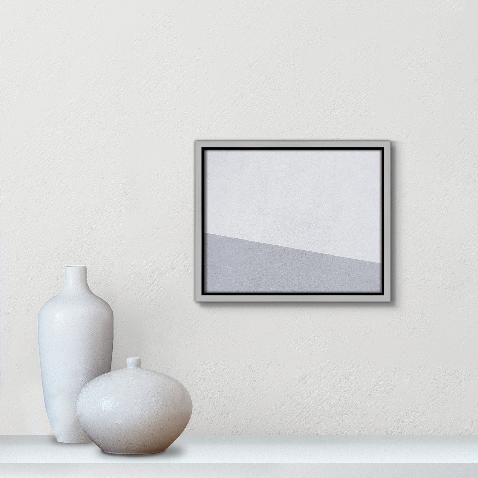 Dominic "Abstract Blues" Print, 9.5" H x 11.5" W x 2" D, Silver Framed Canvas