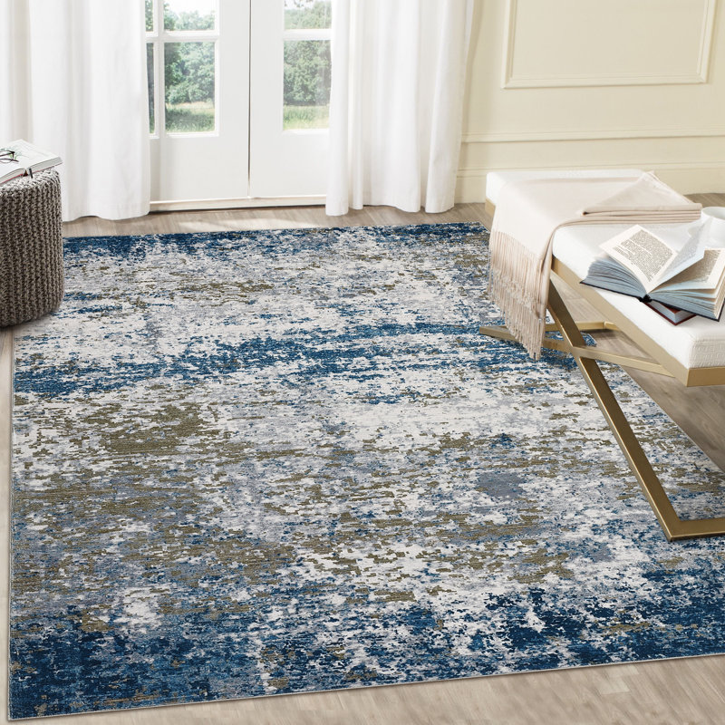 Abstract Machine Printed Area Rug, Rectangle 160 x 230 cm