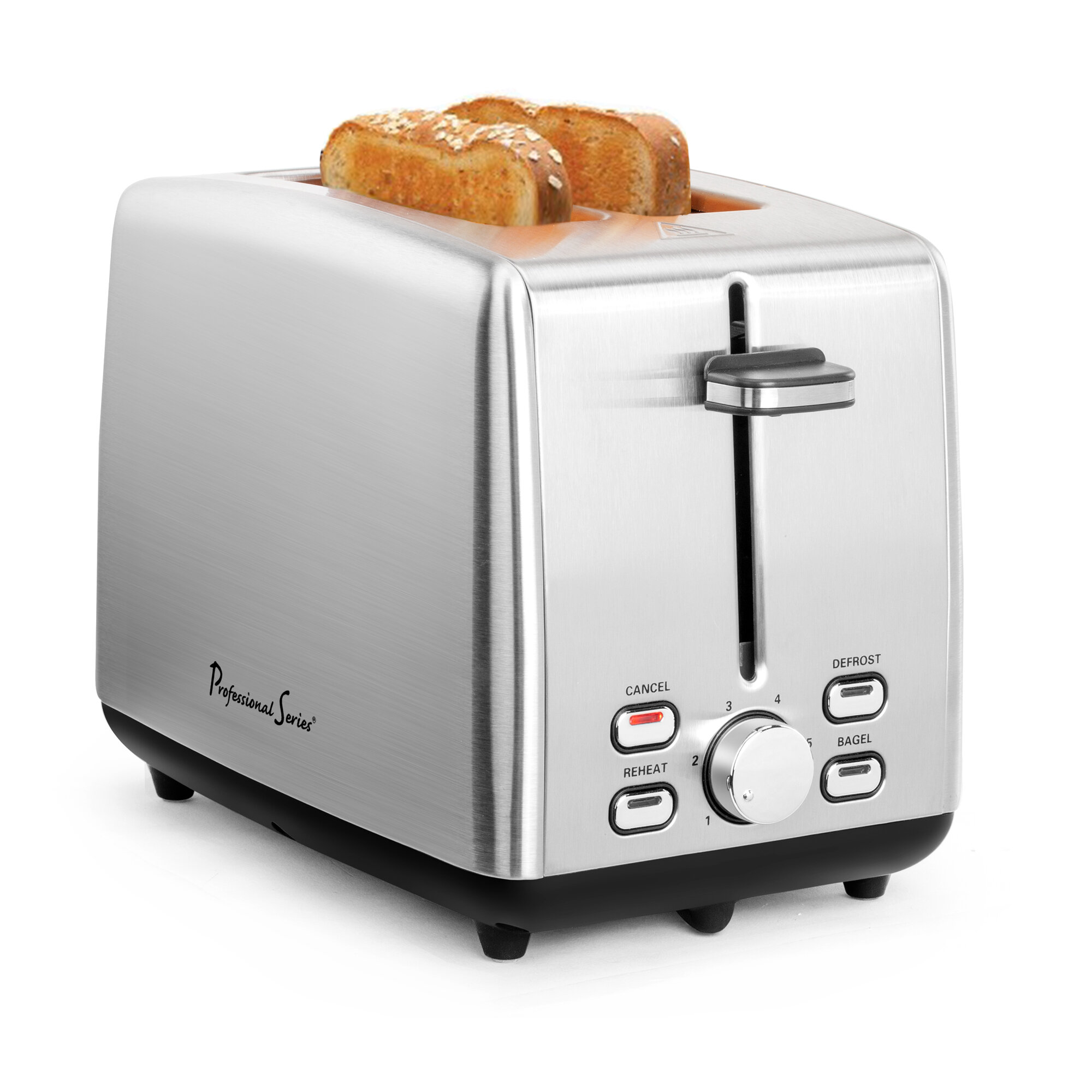 Long Slot Toaster 2 Slice Best Toaster 2 Slice Wide Slot, Vintage Black Toaster with Defrost/Reheat/Cancel/6 Bread Shade Settings/Removable Crumb